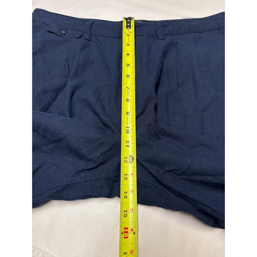 Banana Republic Relaxed Tapered Fit Pants Mens 36x27 Hemmed Navy Linen Blend